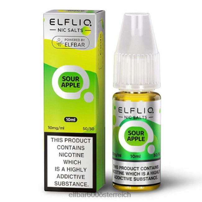 ELFBAR Elfliq Nic Salts – saurer Apfel – 10 ml – 10 mg/ml 2L2T169 - ELF BAR 5000 zuge