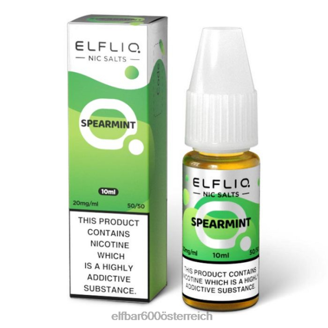ELFBAR Elfliq Spearmint-Nic-Salze – 10 ml – 5 mg 2L2T206 - ELF BAR 600 ohne nikotin ELFBAR Elfliq Spearmint-Nic-Salze – 10 ml – 5 mg 2L2T206 - ELF BAR 600 ohne nikotin