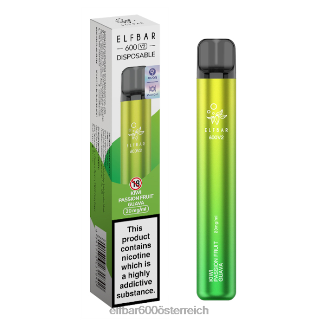 ELFBAR 600v2 Einweg-Vaporizer – 20 mg 2L2T12 - ELF BAR 600 Kiwi, Passionsfrucht, Guave