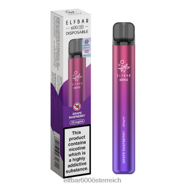 ELFBAR 600v2 Einweg-Vaporizer – 20 mg 2L2T24 - ELF BAR 600 Traubenhimbeere