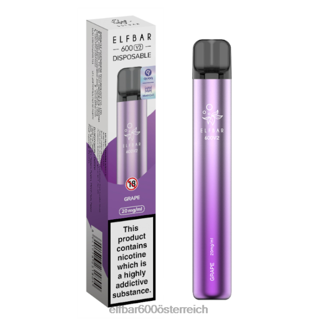 ELFBAR 600v2 Einweg-Vaporizer – 20 mg 2L2T2 - ELF BAR 600 ohne nikotin Traube