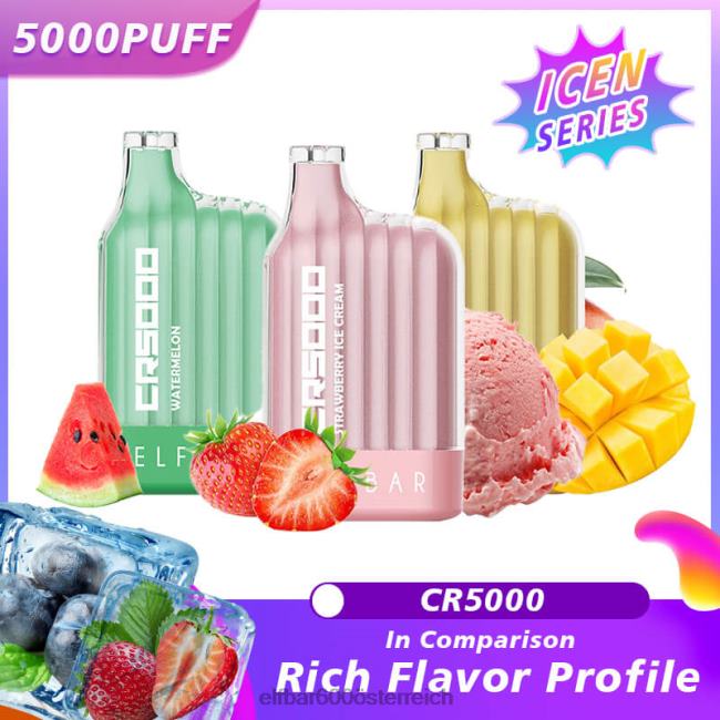 ELFBAR Bester Geschmack Einweg-Vaper Cr5000 Ice-Serie 2L2T322 - ELF BAR 5000 zuge nikotin Pfirsicheis