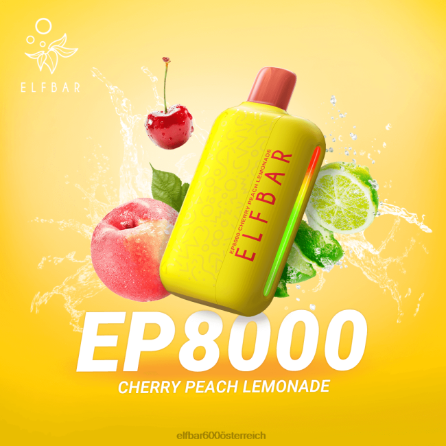 ELFBAR Einweg-Vapor neue ep8000 Puffs 2L2T360 - ELF BAR 600 Kirsch-Pfirsich-Limonade