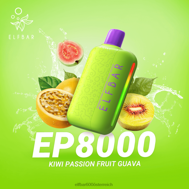 ELFBAR Einweg-Vapor neue ep8000 Puffs 2L2T362 - ELF BAR 600 ohne nikotin Kiwi, Passionsfrucht, Guave