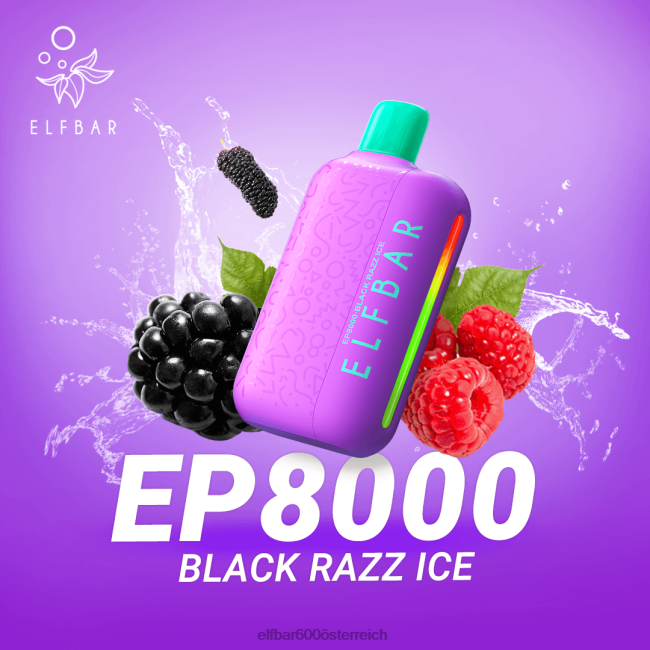 ELFBAR Einweg-Vapor neue ep8000 Puffs 2L2T372 - ELF BAR 600 schwarzes Razz-Eis