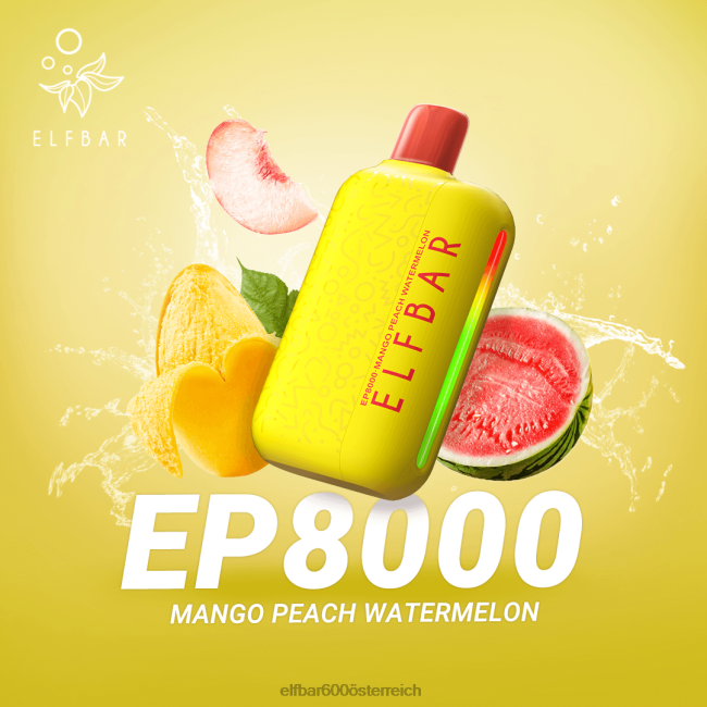 ELFBAR Einweg-Vapor neue ep8000 Puffs 2L2T373 - ELF BAR 5000 zuge Mango-Pfirsich-Wassermelone