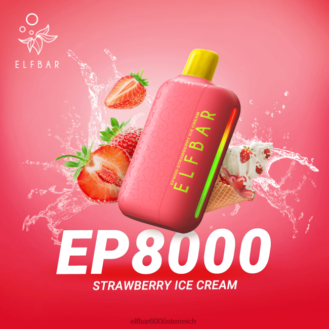 ELFBAR Einweg-Vapor neue ep8000 Puffs 2L2T377 - ELF BAR preisvergleich Erdbeereis