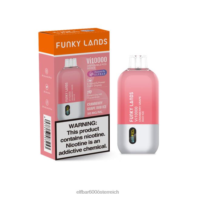 ELFBAR Funky Lands Best Flavour Einweg-Vape VI10000 Grape Series 2L2T452 - ELF BAR 5000 preis Cranberry-Trauben-Duo-Eis