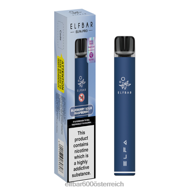 ELFBAR Elfa Pro Pod Kit – wiederaufladbar 2L2T69 - ELF BAR 5000 zuge kosten Marineblau + Blaubeer-Sauer vorgefüllte Schote