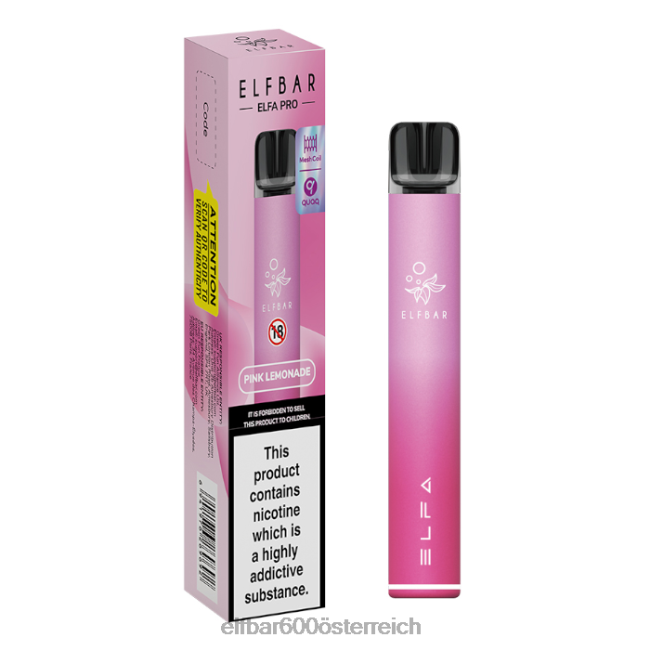 ELFBAR Elfa Pro Pod Kit – wiederaufladbar 2L2T72 - ELF BAR 600 Pink + Pink Limonade vorgefüllte Schote