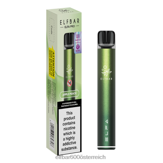 ELFBAR Elfa Pro Pod Kit – wiederaufladbar 2L2T73 - ELF BAR 5000 zuge Aurora Green + Apfel-Pfirsich vorgefüllte Schote