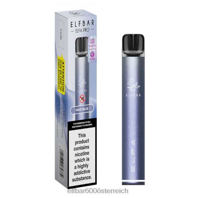 ELFBAR Elfa Pro Pod Kit – wiederaufladbar 2L2T74 - ELF BAR 600 ohne nikotin Twilight Purple + Mad Blue vorgefüllte Kapsel