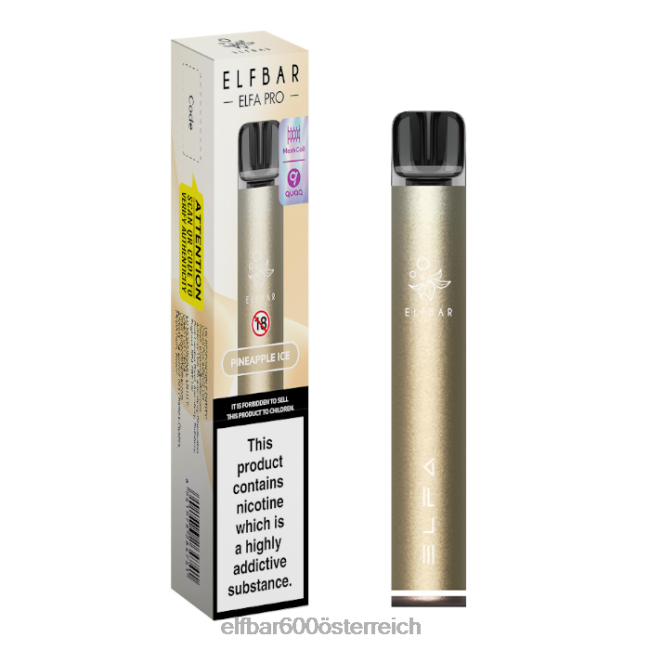 ELFBAR Elfa Pro Pod Kit – wiederaufladbar 2L2T75 - ELF BAR preis dunkles Gold + vorgefüllte Ananaseis-Schote