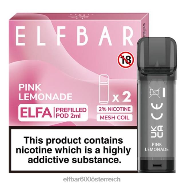 ELFBAR Elfa vorgefüllte Kapsel – 2 ml – 20 mg (2 Packungen) 2L2T111 - ELF BAR preis pinke Limonade