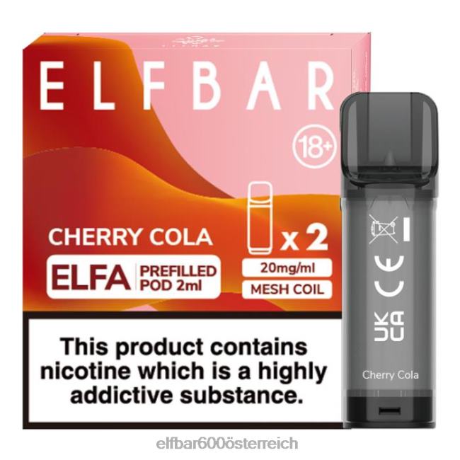 ELFBAR Elfa vorgefüllte Kapsel – 2 ml – 20 mg (2 Packungen) 2L2T113 - ELF BAR preisvergleich Kirschcola