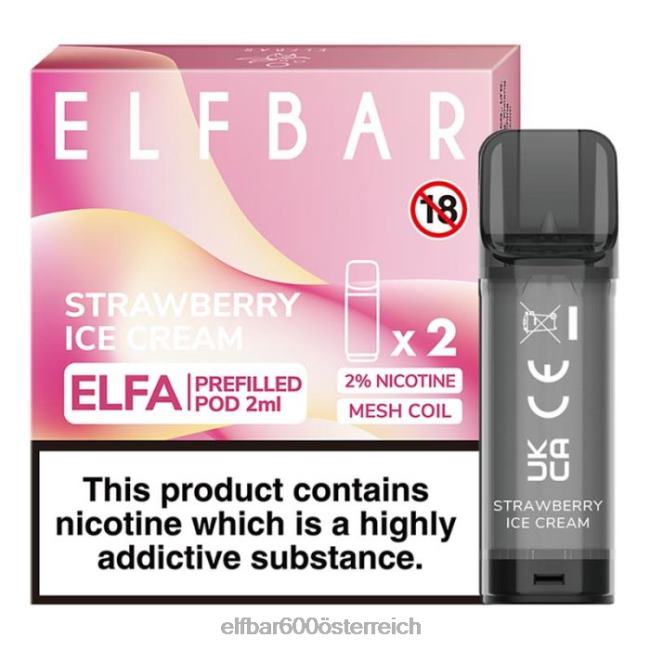 ELFBAR Elfa vorgefüllte Kapsel – 2 ml – 20 mg (2 Packungen) 2L2T115 - ELF BAR 1500 preis Erdbeereis