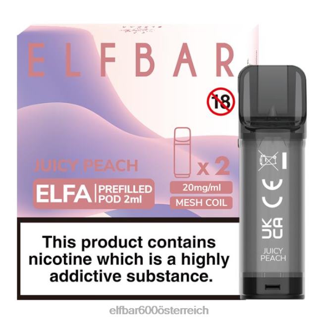 ELFBAR Elfa vorgefüllte Kapsel – 2 ml – 20 mg (2 Packungen) 2L2T125 - ELF BAR preisvergleich saftiger Pfirsich