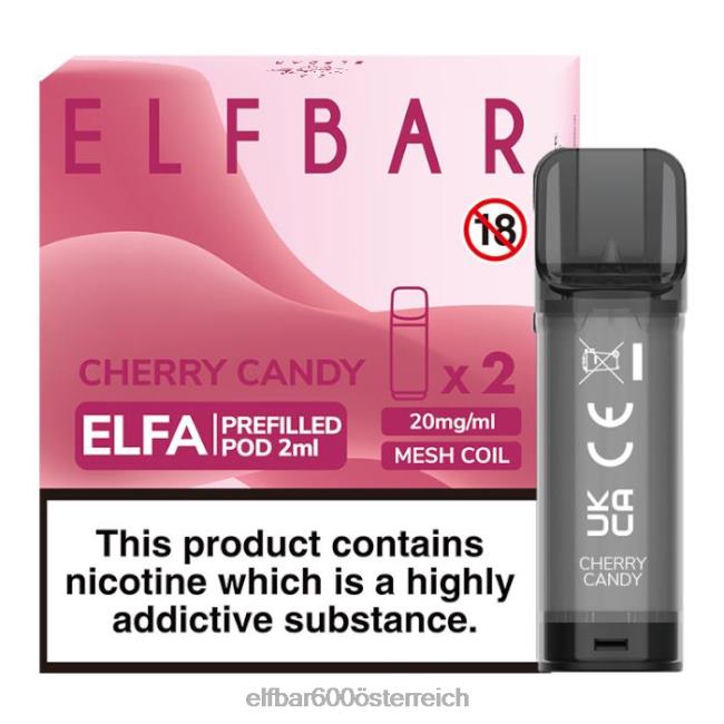 ELFBAR Elfa vorgefüllte Kapsel – 2 ml – 20 mg (2 Packungen) 2L2T131 - ELF BAR 5000 zuge sorten Kirschbonbons