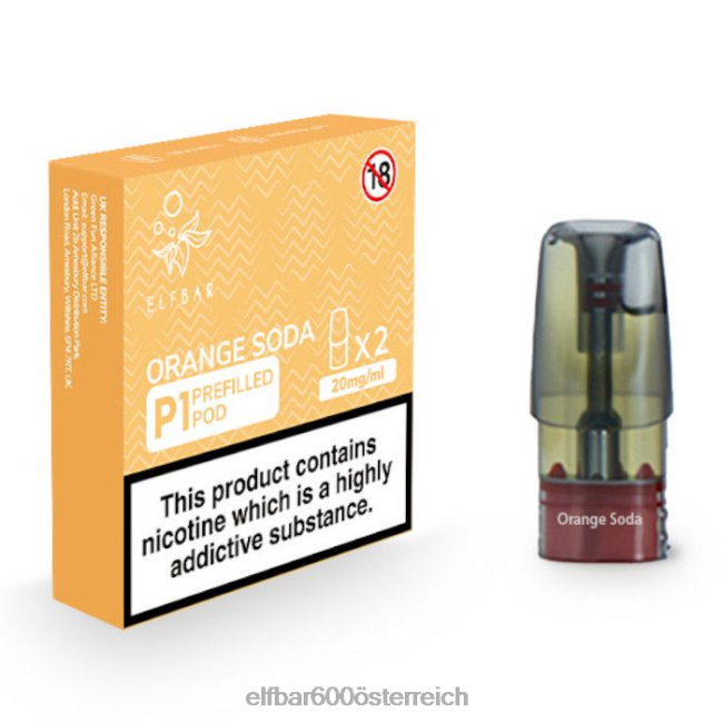 ELFBAR Mate 500 P1 vorgefüllte Kapseln – 20 mg (2 Packungen) Orangenlimonade 2L2T155 - ELF BAR 5000 zuge sorten