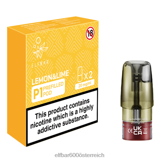 ELFBAR Mate 500 p1 vorgefüllte Schoten – 20 mg (2 Packungen) Zitrone und Limette 2L2T149 - ELF BAR preisvergleich