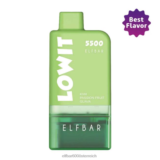 ELFBAR Vorgefülltes Pod-Kit Lowit 5500 2% Nic Kiwi Passionsfrucht Guave 2L2T438 - ELF BAR 600 preis Kiwi-Passionsfrucht-Guava-Schote + grüne Batterie