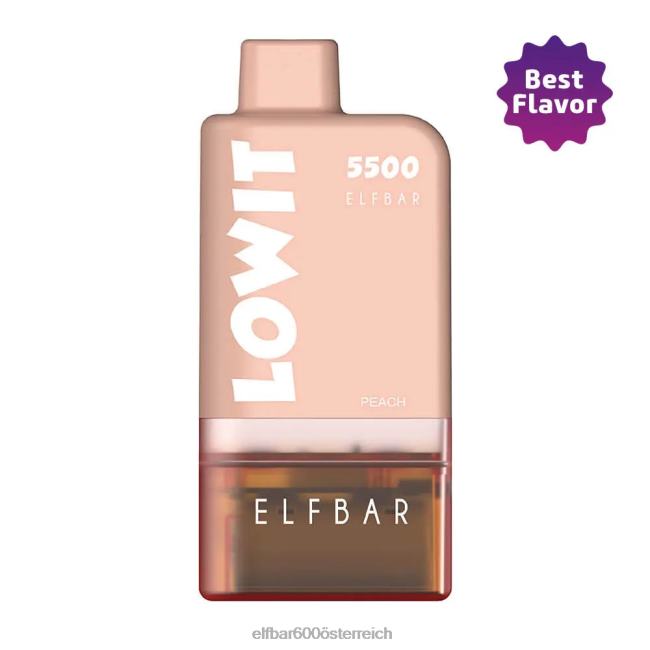 ELFBAR Vorgefülltes Pod-Kit Lowit 5500 2% Nic Peach 2L2T439 - ELF BAR 1500 preis Pfirsichschale + braune Batterie