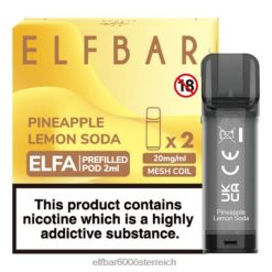 ELFBAR Elfa vorgefüllte Kapsel – 2 ml – 20 mg (2 Packungen) 2L2T134 - ELF BAR 600 ohne nikotin Ananas-Zitronen-Soda