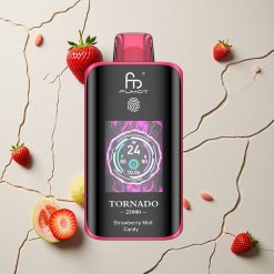 Fumot Tornado 25000 Puffs Erdbeer-Minz-Bonbon vapes großhandel Österreich HD Bildschirm 700mAh Akku